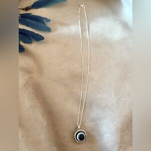 Evil eye Elegant Silver Necklace with Blue Pendant